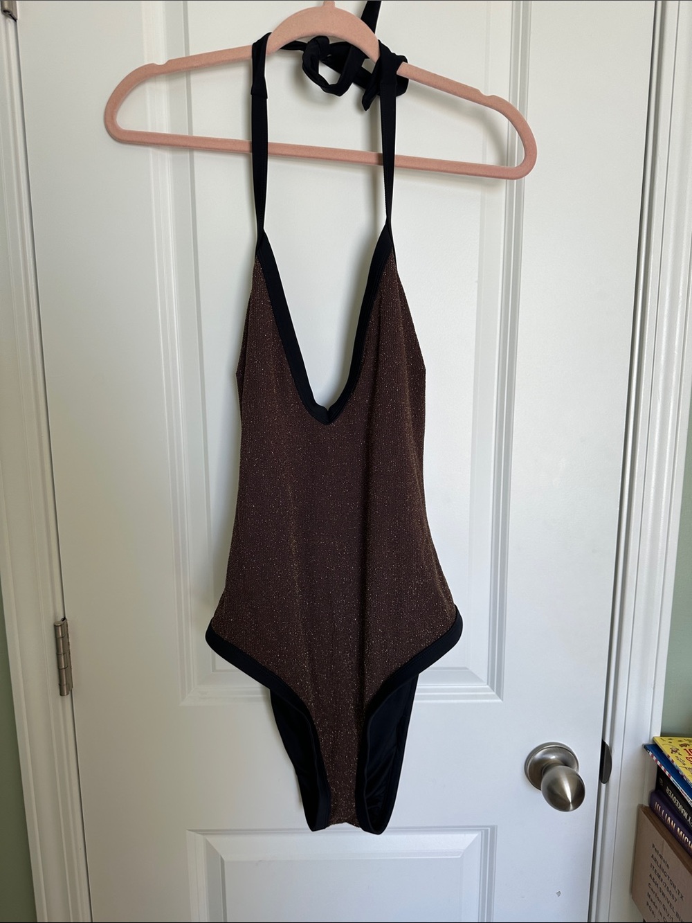 Sparkling Chocolate Brown One-Piece Swimsuit